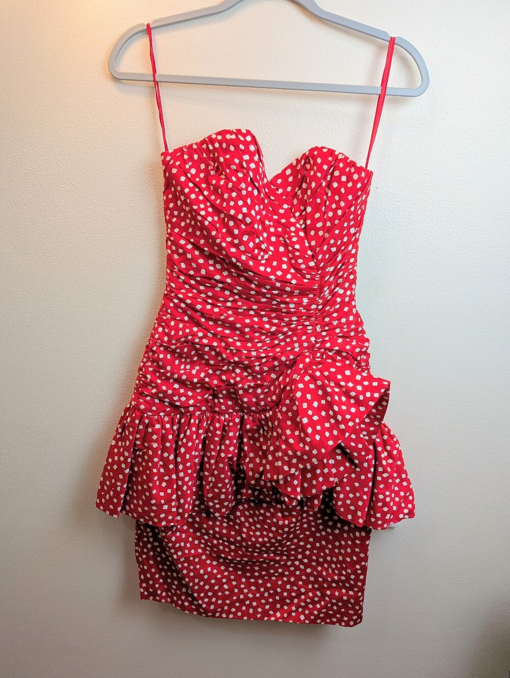 Vintage Red Polka Dot Mignon Anne Marie Gabalis Cocktail Dress Size 6
